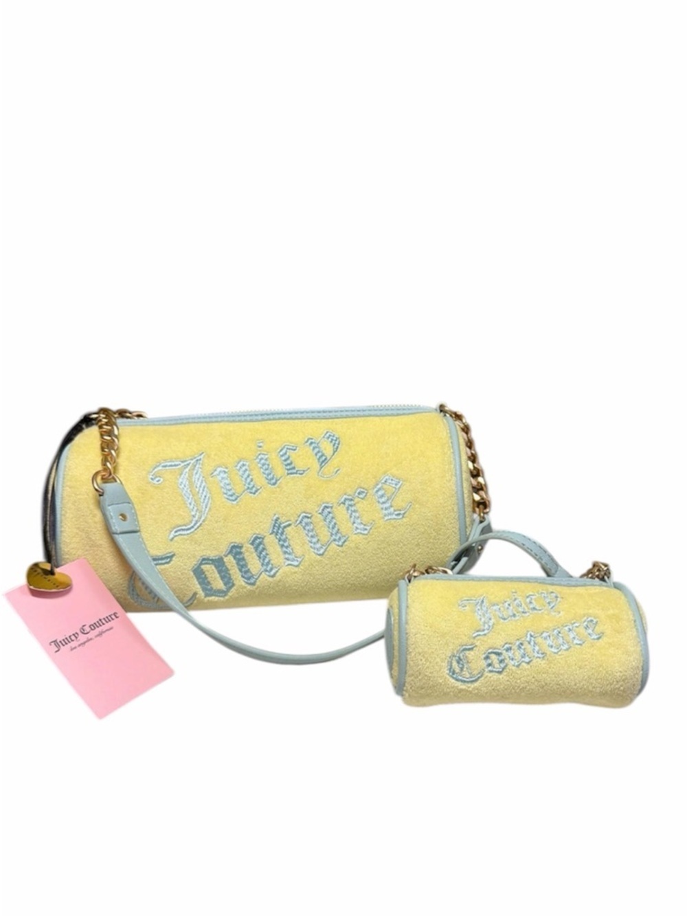 NWT Juicy Couture Terry Cloth Barrel Bag with Matching Charm